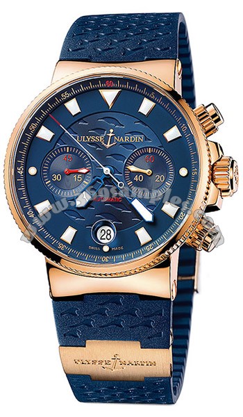 Ulysse Nardin Marine Blue Seal Chronograph Mens Wristwatch 356-68LE-3