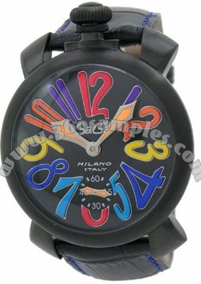 GaGa Milano Manual 48mm PVD/Carbon Fibre Men Wristwatch 5012.3.BKBL
