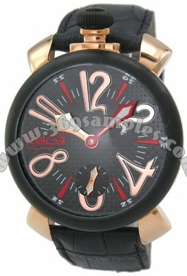 GaGa Milano Manual 48mm PVD/Carbon Fibre Men Wristwatch 5014.BK
