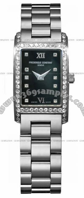 Frederique Constant Carree Quartz Diamonds Ladies Wristwatch FC-200BDC1D6B