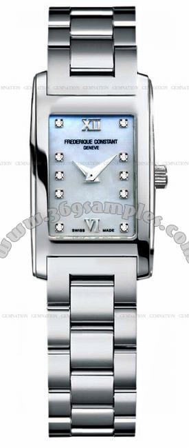 Frederique Constant Carree Quartz Diamonds Ladies Wristwatch FC-200MPWDC16B