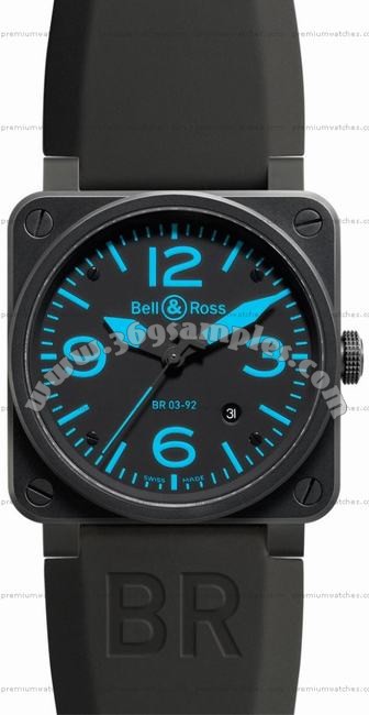 Bell & Ross BR 03-92 Blue Mens Wristwatch BR0392-BLUE