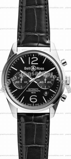 Bell & Ross BR 126 Officer Mens Wristwatch BRG126-BL-ST/SCR