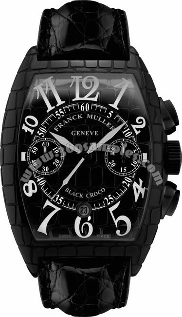 Franck Muller Black Croco Large Mens Wristwatch 8880 CC AT BLK CRO