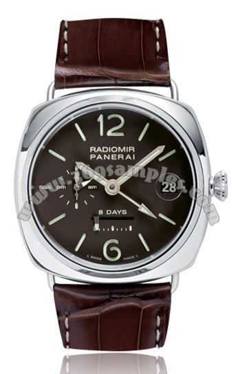 Panerai Radiomir 8 Days GMT Platinum Mens Wristwatch PAM00201