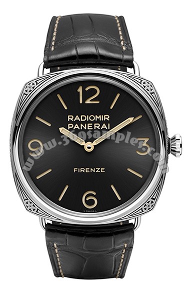 Panerai Radiomir Firenze 3 Days Acciaio Engraved Mens Wristwatch PAM00604