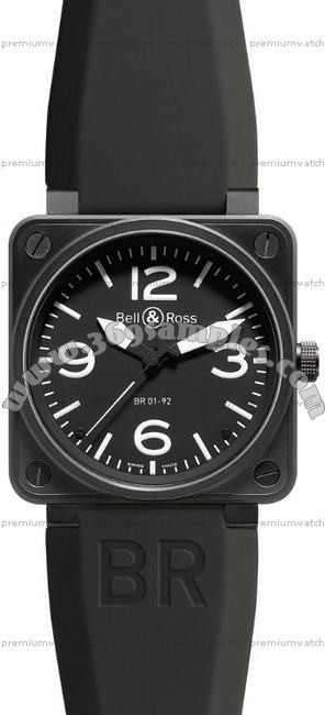 Bell & Ross BR 01-92 Carbon Mens Wristwatch BR0192-BL-CA